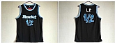 Throwback L.P. 12 Black Stitched Basketball Jersey,baseball caps,new era cap wholesale,wholesale hats